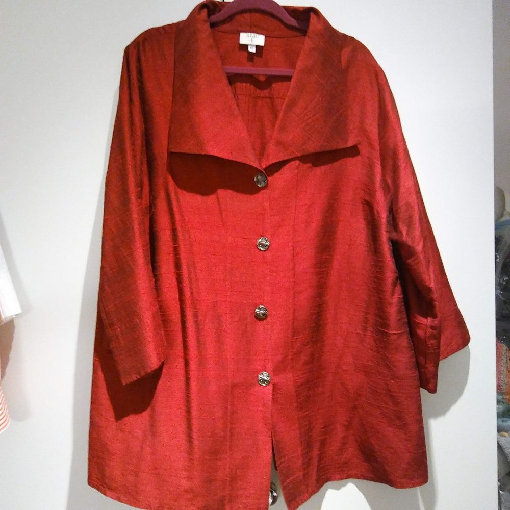 Red Silk Blouse